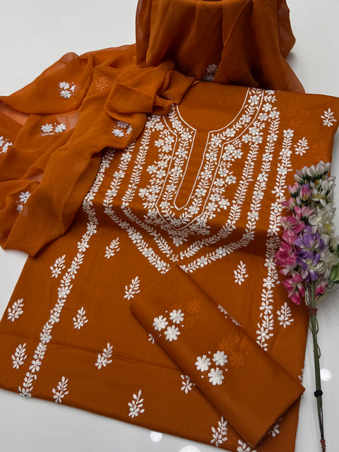 Handmade Pakka Tanka Embroidery 🪡 With Sheesha 🪞 Work Pure Lawn 3 Pc Dress 👗
