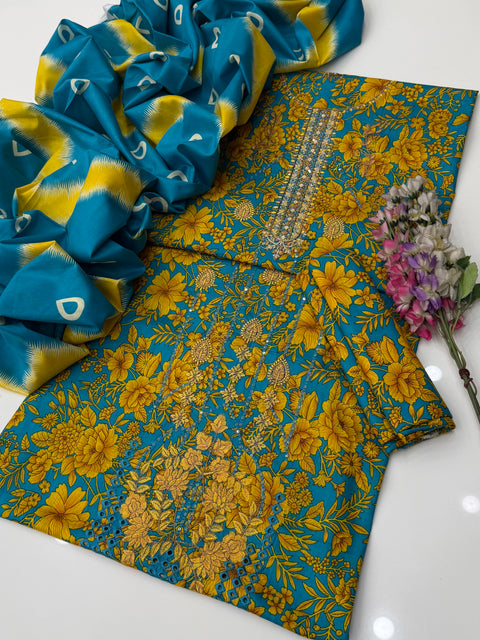 Beautiful Galla Daman Chikankari Embroidery 🧵 Lawn 3 PC Dress 👗