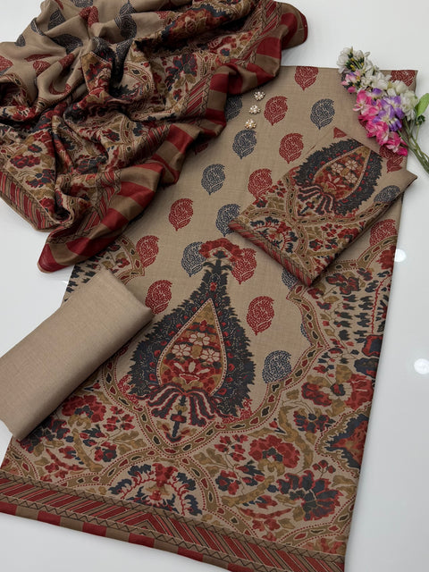 🔥 KALAMKARI PASHMINA 3PC 🔥