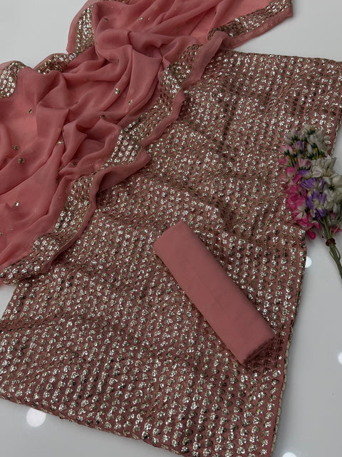 🔥 Trending Article Of Hania Amir Party Wear Sequence Work Chiffion 3 Pc Dress 👗