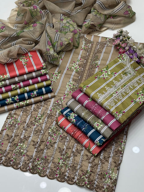 Beautiful Chikankari & Sequence Work 🧵 Digital Printed Lawn 3 Pc Dress 👗