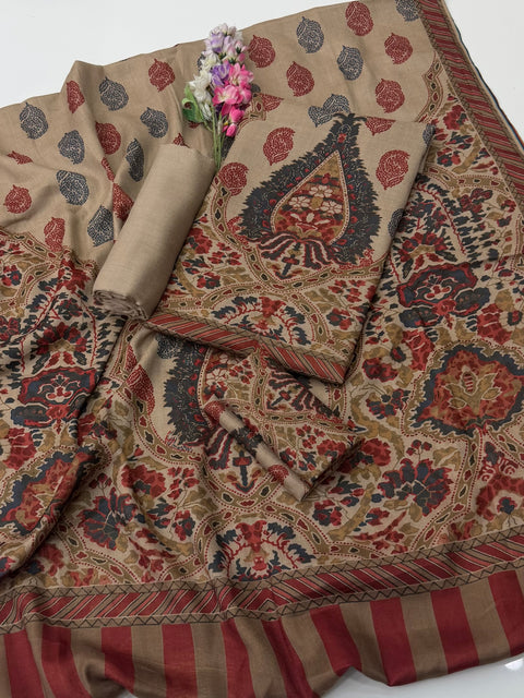 🔥 KALAMKARI PASHMINA 3PC 🔥