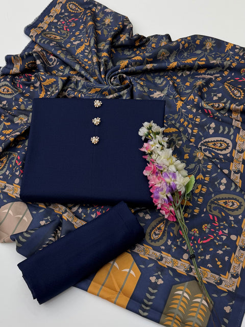 💕 #WINTER’s #KALAMKARI SHAWL WITH DHANAK 3PC💕