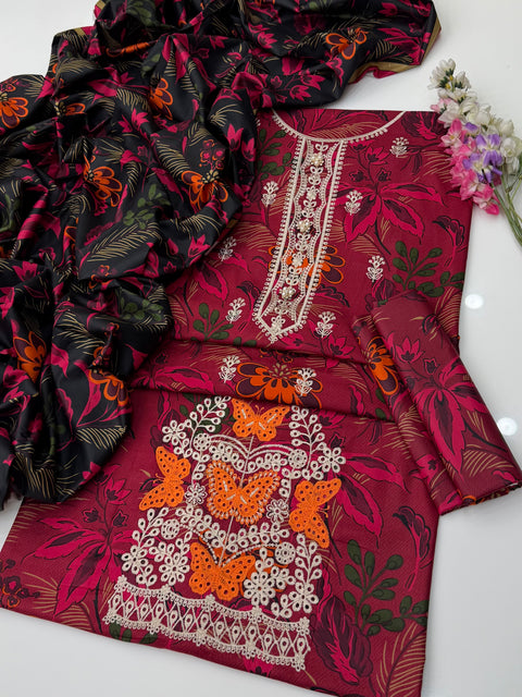 💕 ONLY 2650/-PKR #CHIKANKARI #LINEN 3 PC 👗