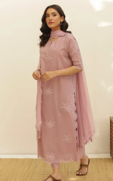 Branded Hit Codes Boutique Style Embroidered Soft Khaddar & Dhanak 3 PC Dress 👗