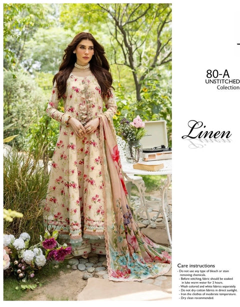 💕 Branded Hit Codes Digital Printed Premium Linen 3 Pc 👗