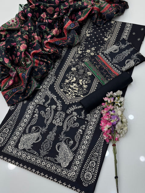 💯% ORIGINAL Mausummery Brand Digital Printed Linen 3 Pc Dress 👗