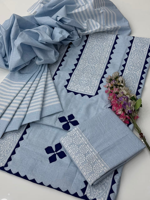 💕 #APPLIQUE #KHADDAR 3PC💕
