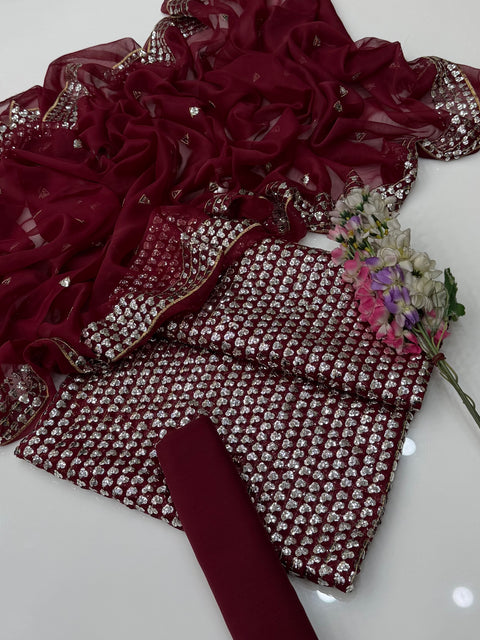 🔥 Trending Article Of Hania Amir Party Wear Sequence Work Chiffion 3 Pc Dress 👗