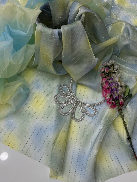 Beautiful Ombré Print Sheesha Silk Stone Work (Embroidered Neckline) 2 Pc Dress 👗