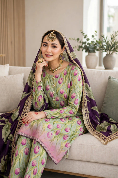 🔥 #Branded Hit Code Digital Printed Superior Quality Linen 3 PC Dress 👗