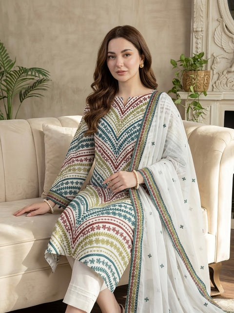 Maria.B Hit Code Shiffle Chikankari Boring Jaal Lawn 3 Pc 👗