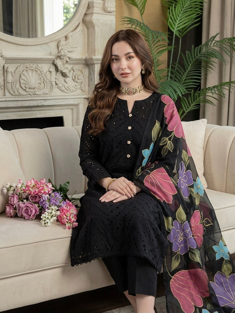 💕 #BLACK #CHIKANKARI 3PC 💕