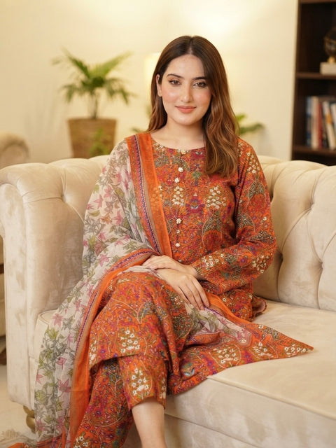 🔥 ONLY 2450/-PKR MPRINT LAWN 3PC 🔥