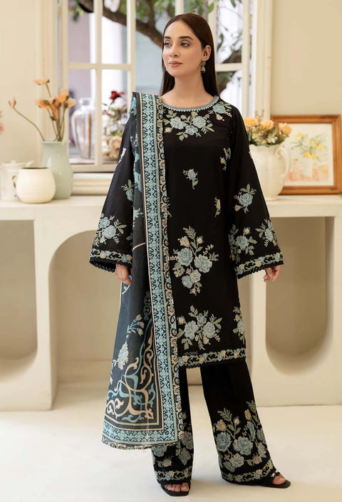 Handmade Cross Stitch Tanka Embroidery 🧵Dhanak Printed Pashmina Shawl 3 PC Dress 👗