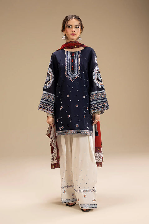 Branded Hit Codes Beautiful Boutique Style Embroidered Soft Dhanak 3 PC Dress 👗
