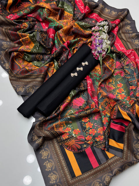 Winters Beautiful Gift Poetry Digital Printed Dhanak 3 Pc Dress