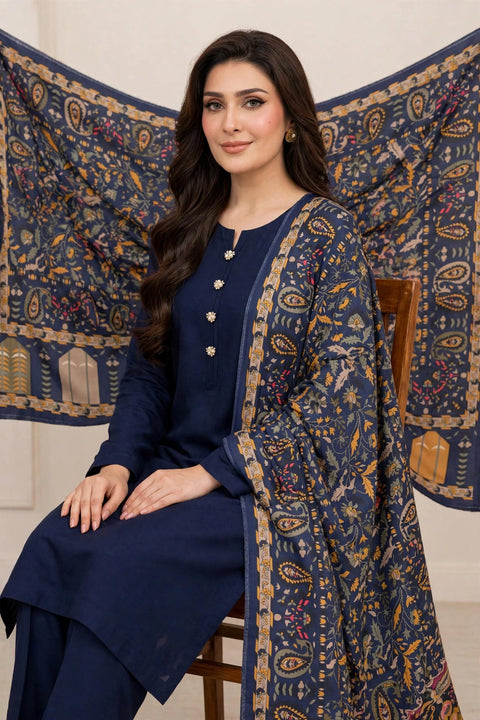 💕 #WINTER’s #KALAMKARI SHAWL WITH DHANAK 3PC💕