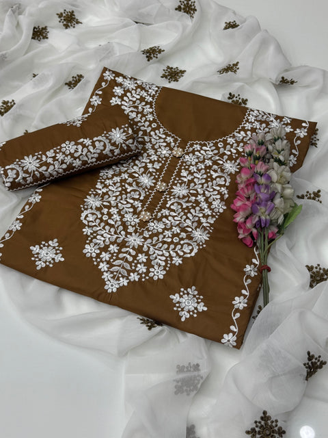 Beautiful Bareeze Embroidery & Plastic Sheesha Work Lawn 3 Pc Dress 👗