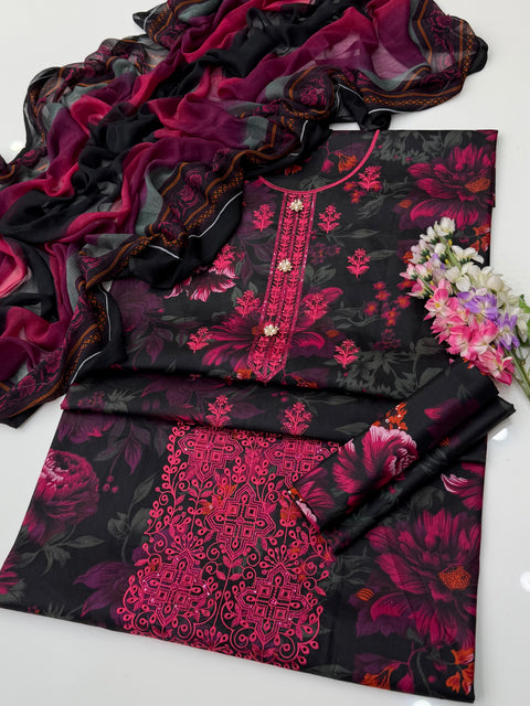 🔥 ONLY 2650/-PKR #CHIKANKARI LAWN 3 PC 🔥