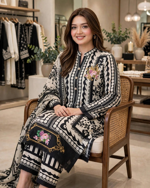 💕 ONLY 2450/-PKR #BRANDED SILK 3PC 💕