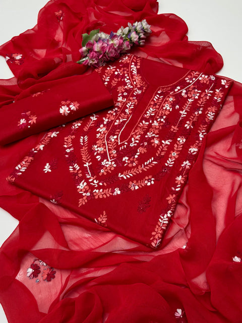 💕 Shop The Latest Styles Handmade Pakka Tanka Thread 🧵 Embroidery Lawn 3 Pc 👗
