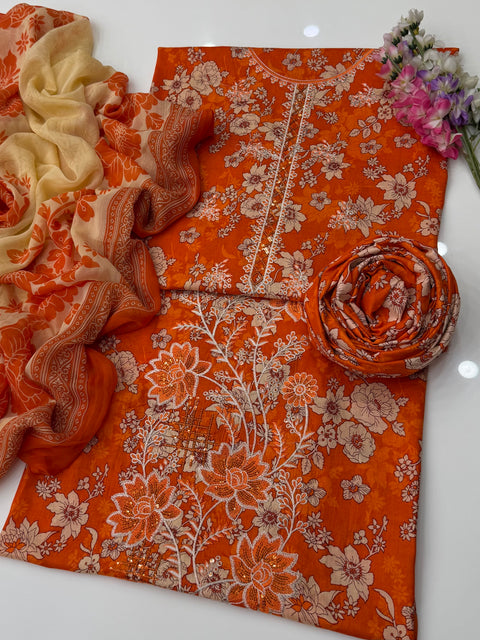 💕 ONLY 2650/-PKR #CHIKANKARI LAWN 3Pc Dress 💕