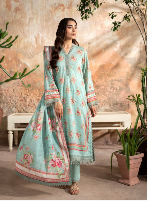 💕 Mausummery Brand Digital Printed Pure Lawn  3 Pc Dress 👗