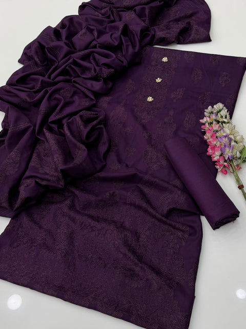 🔥 #WINTER’s Velvet Dhanak Marina 3 Pc Dress 🔥