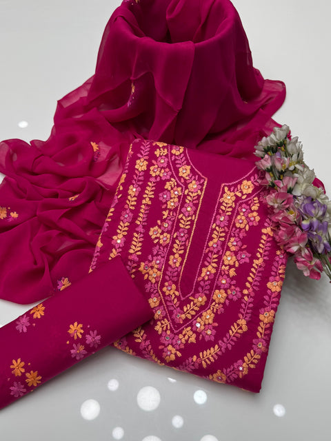 💕 Shop The Latest Styles Handmade Pakka Tanka Thread 🧵 Embroidery Lawn 3 Pc 👗