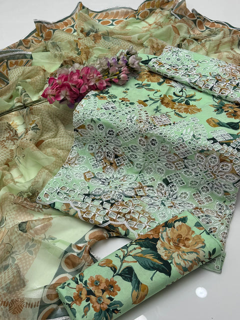 Shiffile Chikankari Digital Printed Pure Lawn 3 Pc 👗
