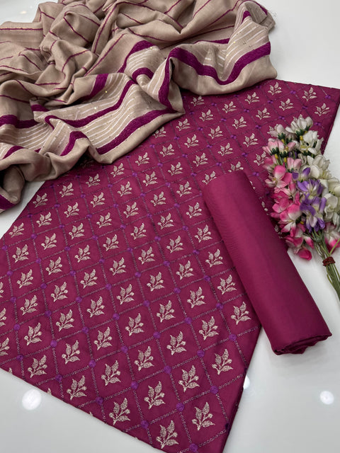 🔥 #ONLY 2350/-PKR WINTER’s DHANAK EMBROIDERED 3 PC 👗