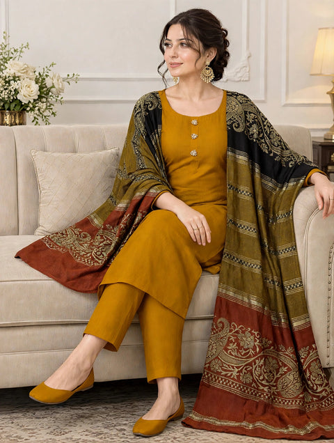 💕 #Winter’s Jacquard Pashmina Shawl With Dhanak 3 PC Dress 👗