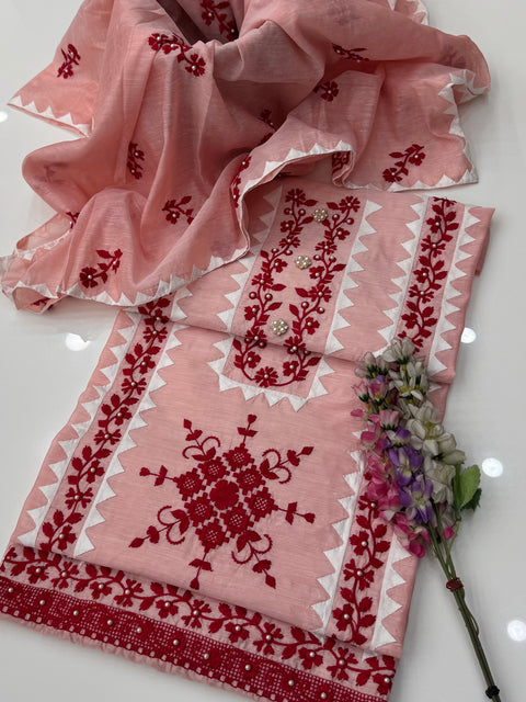 Beautiful Handmade Style Embroidery With Applique Ralli Work 2 Pc Dress 👗