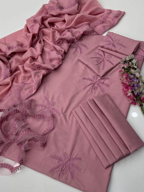 Branded Hit Codes Boutique Style Embroidered Soft Khaddar & Dhanak 3 PC Dress 👗
