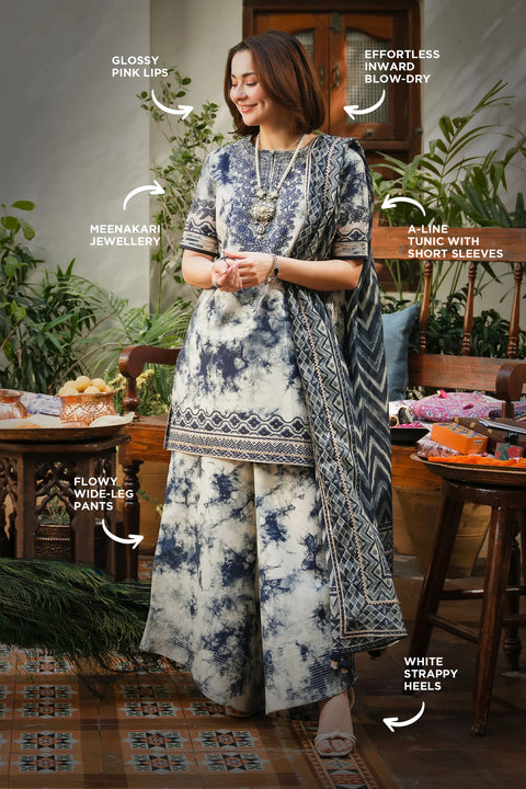 💕 Branded Luxury Pure Lawn With Embroidered Patches 3 Pc 👗