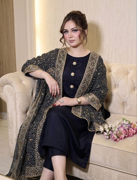 💕 Fancy Chunri Duppata With Lawn Shirt & Trouser 3 PC 👗