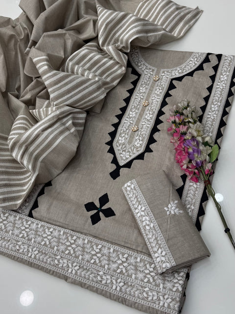 Winter’s Handmade Pakka Tanka With Applique Ralli Work 3 Pc Dress 👗