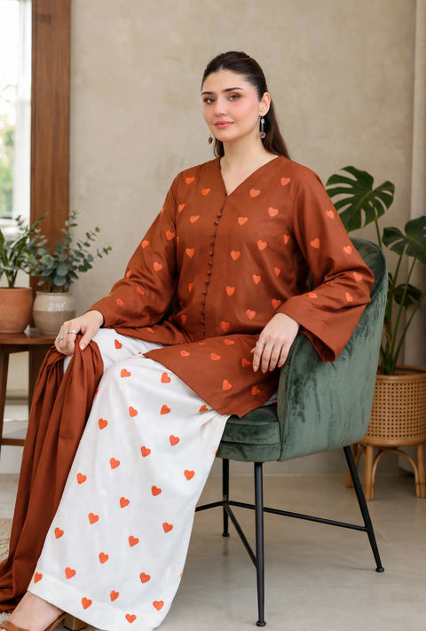 🔥 #WINTER’s #TRENDING DHANAK HEART ♥️ 3PC 👗