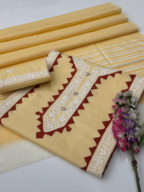 Winter’s Handmade Pakka Tanka With Applique Ralli Work 3 Pc Dress 👗