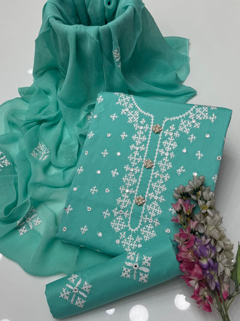 Handmade Sindhi Sheesha Embroidery 🧵 Pure Lawn 3 Pc 👗