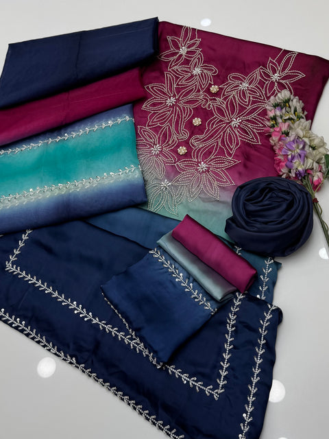 Original FPL Brand Beautiful Handwork Heavy Embroidery 3 Pc Dress 👗