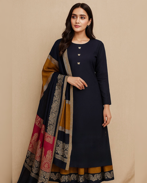 🔥#WINTER’s Beautiful & Elegant Style Dhanak Marina 3 PC 👗