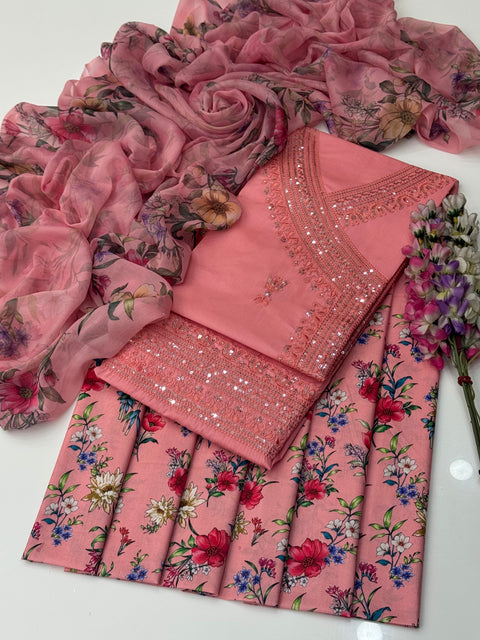 Eid’s Fancy Angrakha Style Sequence Embroidery 🧵 Lawn  3 Pc Dress 👗