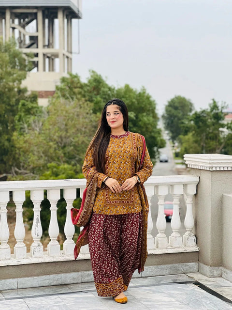 Digital Printed Swiss Monar Soft Premium Qaulity 3 Pc Dress 👗
