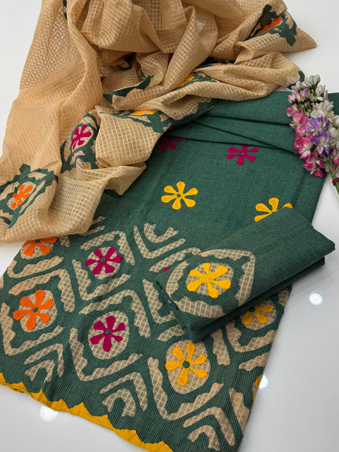 Handcrafted Applique Rally Work Khaadi Lawn 3 Pc Dress 👗