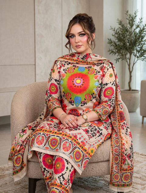 💕 ONLY 2450/-PKR #BRANDED SILK 3PC 💕