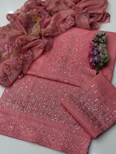 Sequence Bareeze Embroidery 🧵 Lawn With Printed Duppata 3 Pc Dress 👗