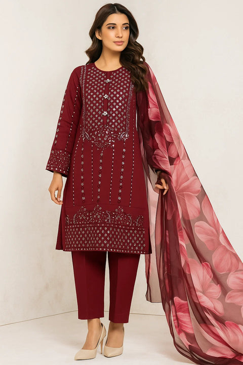One of The Beautiful And Elegant Fancy Sequence Work Embroidery 🪡 Pure Lawn 3 Pc 👗