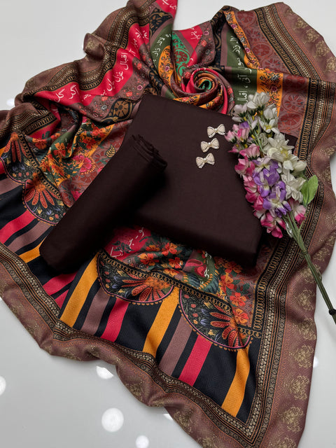 Winters Beautiful Gift Poetry Digital Printed Dhanak 3 Pc Dress